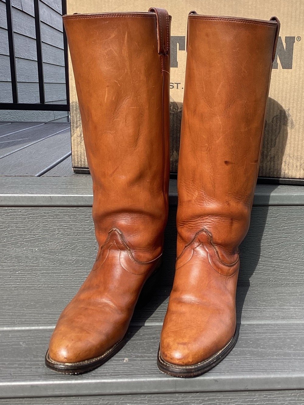 Vintage Old West Olathe 9.5D 18” stovepipe buckaroo boots model #6959